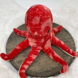 Red Octopus Plush Toy By Aurora 8" Soft Cuddly Stuffed Animal Ocean Animals